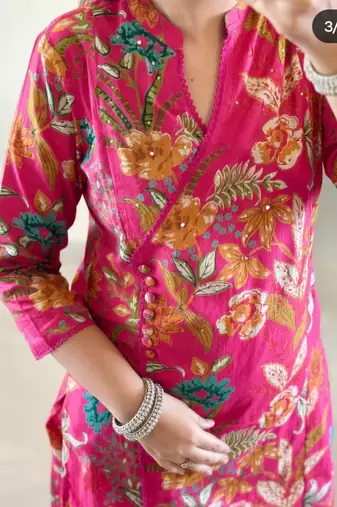Beautiful printed kurta with pant and dupatta