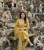 Beautiful anarkali kurta pant and dupatta set