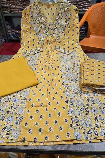 Beautiful anarkali kurta pant and dupatta set