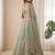 DESIGNER SILVER SKY NET FABRIC WEDDING BRIDAL LEHENGA CHOLI SEMI STITCHED