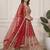 DESIGNER RED NET FABRIC WEDDING BRIDAL LEHENGA CHOLI SEMI STITCHED