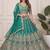 DESIGNER TEAL BLUE NET FABRIC WEDDING BRIDAL LEHENGA CHOLI SEMI STITCHED