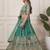 DESIGNER TEAL BLUE NET FABRIC WEDDING BRIDAL LEHENGA CHOLI SEMI STITCHED