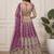 DESIGNER LAVENDER NET FABRIC WEDDING BRIDAL LEHENGA CHOLI SEMI STITCHED
