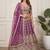 DESIGNER LAVENDER NET FABRIC WEDDING BRIDAL LEHENGA CHOLI SEMI STITCHED