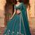 Captivating Teal Green Zari and Sequins Embroidered Star Georgette Indian Designer Wedding mahendi Lehenga choli