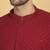 Red color embroidered kurta set with chickenkari work sequins highlights