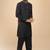 stylish black cotton silk kurta set with pants for men