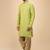 stylish green cotton silk kurta set with drape salwar for men