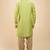 stylish green cotton silk kurta set with drape salwar for men