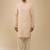 stylish beige cotton silk kurta set with drape salwar for men