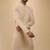 stylish beige cotton silk kurta set with drape salwar for men