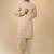 stylish beige cotton silk kurta set with drape salwar for men