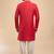 stylish red cotton silk kurta set with drape salwar for men