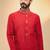 stylish red cotton silk kurta set with drape salwar for men