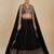 Glamorous Black Zari and Sequins Embroidered Faux Georgette Indian Designer Wedding Party wear Lehenga choli