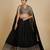 Glamorous Black Zari and Sequins Embroidered Faux Georgette Indian Designer Wedding Party wear Lehenga choli