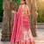 Floral Printed Dola Chex Lehenga Choli with Zari Weaving Border and Sequins Embroidered Dupatta