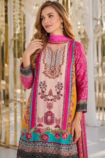 Brown crepe free size stitched gharara suit with hand mirror work