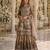 Pink crepe free size stitched gharara suit with hand mirror work