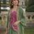 Grey chinon readymade shrug suit with heavy embroidery work