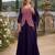 Violet chinon readymade shrug suit with heavy embroidery work