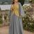 Mehendi chinon readymade shrug suit with heavy embroidery work