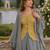 Mehendi chinon readymade shrug suit with heavy embroidery work