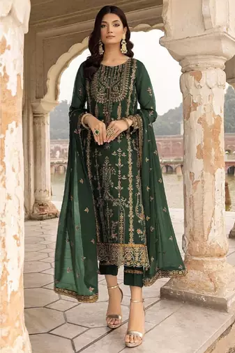 Green faux georgette salwar suit