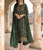 Green faux georgette salwar suit