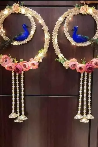 Beautiful Peacock Hanging Diwali Toran Peacock Hanging for Door Traditional Hanging(Pack of 2) (Small34)