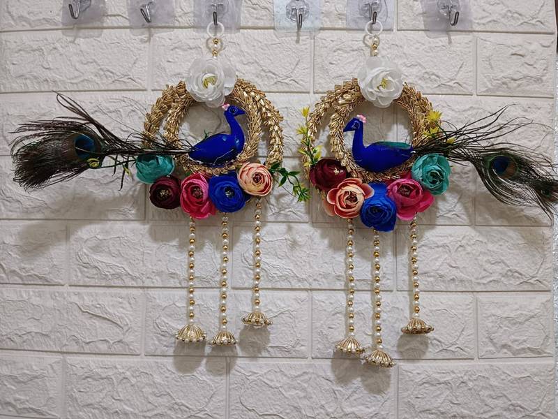 Beautiful Peacock Hanging Diwali Toran Peacock Hanging for Door Traditional Hanging(Pack of 2) (Small34)
