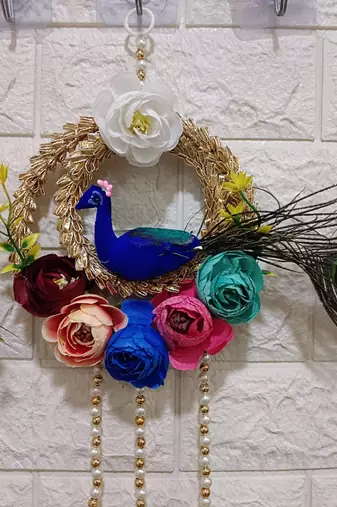 Beautiful Peacock Hanging Diwali Toran Peacock Hanging for Door Traditional Hanging(Pack of 2) (Small34)