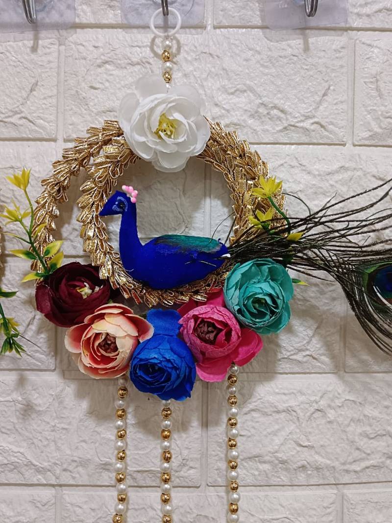 Beautiful Peacock Hanging Diwali Toran Peacock Hanging for Door Traditional Hanging(Pack of 2) (Small34)