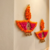 Decorative PomPom Diya Gota Ball Hanging Perfect for Home Decor |(SMALL35) (Pack of 2)