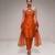 Orange embroidered silk kurta set