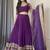 Elegance Purple Zari and Sequins Embroidered Indian Designer Wedding Lehenga Choli