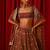 Women’s Semi-Stitched Orange Fandy Silk Zari & Sequin Embroidered Lehenga Choli with Fandy Silk Dupatta