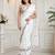 Women's Georgette Sequence Embroidered Ruffle Saree with Designer Sleeveless Embroidered Blouse