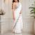 Women's Georgette Sequence Embroidered Ruffle Saree with Designer Sleeveless Embroidered Blouse