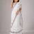 Women's Georgette Sequence Embroidered Ruffle Saree with Designer Sleeveless Embroidered Blouse