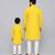 Mustard yellow white printed cotton kurta set