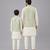 Ivory embroidered georgette sage green Men nehru jacket set