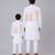 White heart printed cotton kurta set