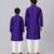 Indigo purple embroidered cotton kurta set