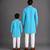 Turquoise blue embroidered cotton silk Men Kurta Set