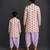 Off white purple printed cotton silk dhoti kurta set