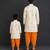 Ivory white printed cotton silk dhoti kurta set