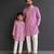 Lilac purple embroidered cotton silk Men Kurta Set