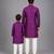 Magenta purple embroidered cotton silk Men Kurta Set